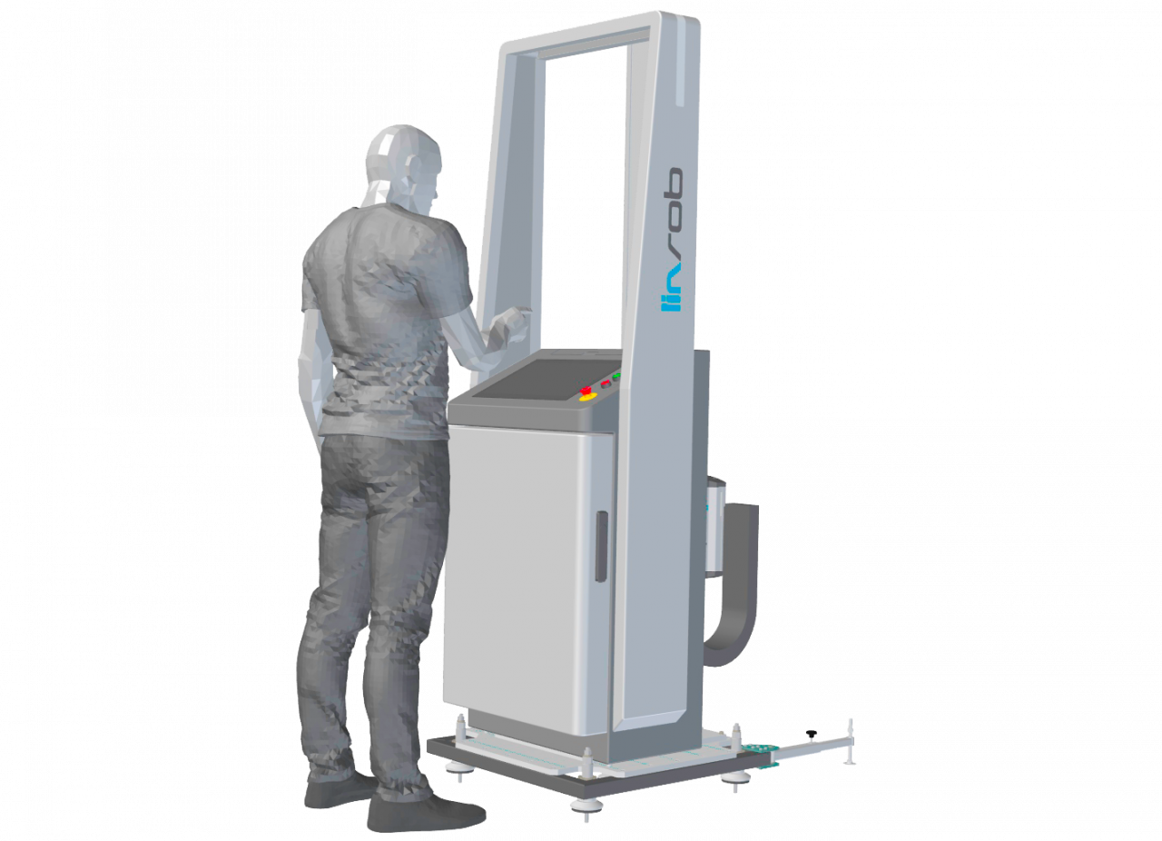 linrob linTERMINAL Vertikalachse für Cobots und Industrieroboter mit intuitiver Bedienung über Touchpanel.