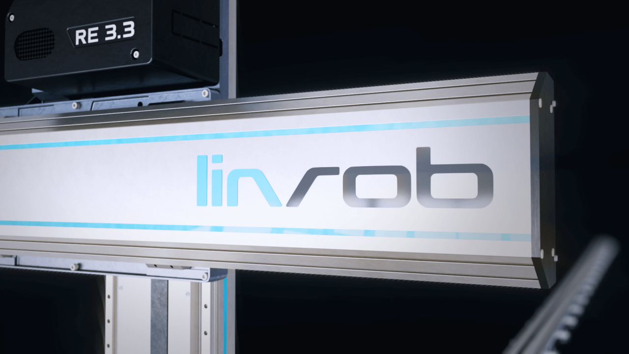 Detail der linREX RE3 Linearachse und des Range Extenders für Cobots und Industrieroboter.
